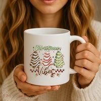 Christmas Vibes Cookie Tree Retro Coffee Mug thumb 3