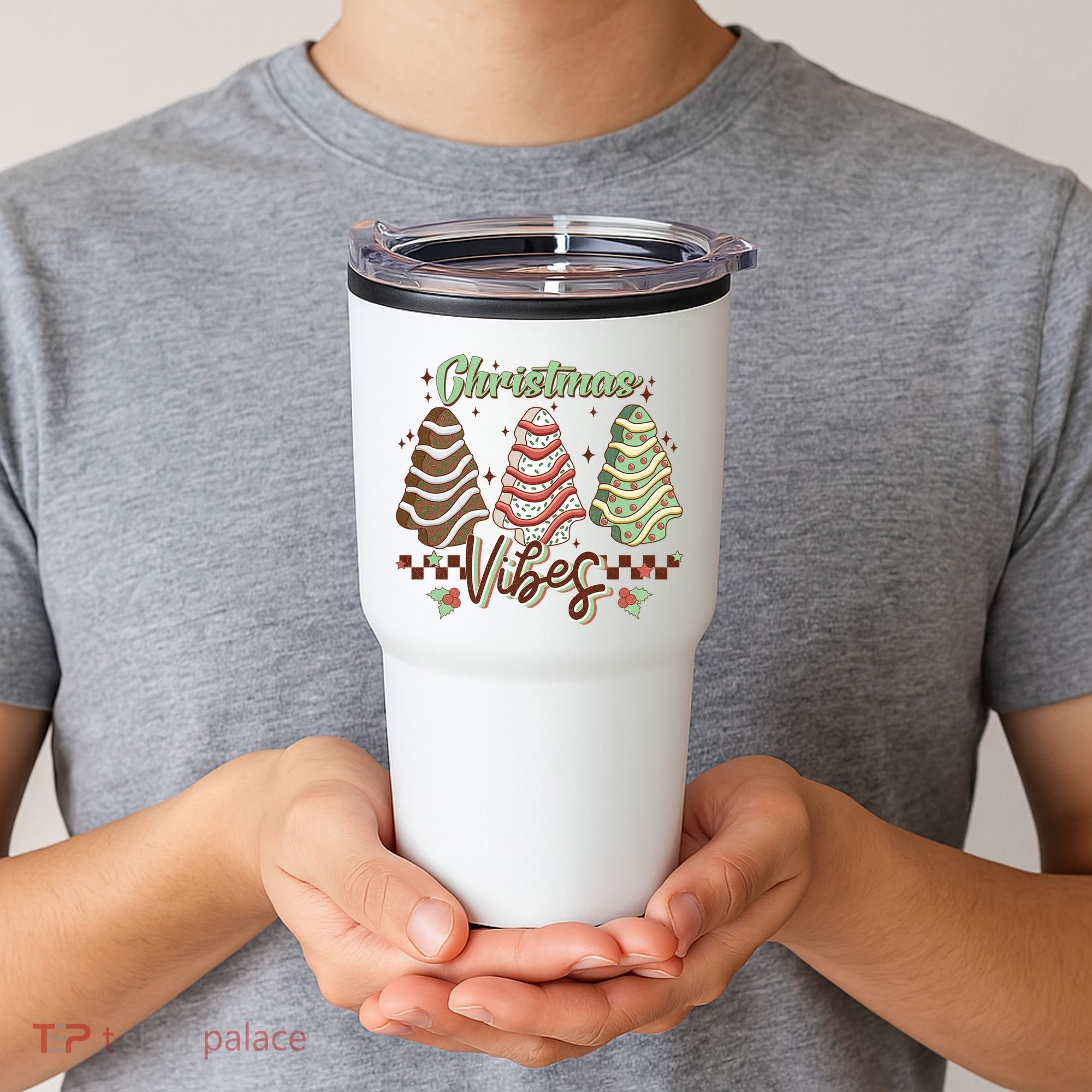 Christmas Vibes Cookie Tree Retro Tumbler