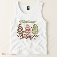 Christmas Vibes Cookie Tree Retro Tank Top thumb 2