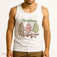 Christmas Vibes Cookie Tree Retro Tank Top thumb 3