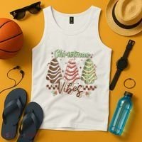 Christmas Vibes Cookie Tree Retro Tank Top thumb 4