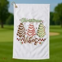 Christmas Vibes Cookie Tree Retro Golf Towel thumb 1
