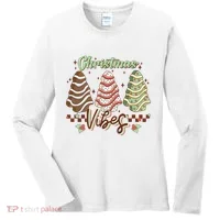 Christmas Vibes Cookie Tree Retro Women's Long Sleeve Shirt thumb 0