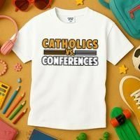 Catholics Vs Conferences Kids T-Shirt thumb 3