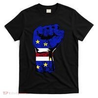 Cape Verde Cape Verdean Flag Power Handfist Cabo Pride T-Shirt thumb 0