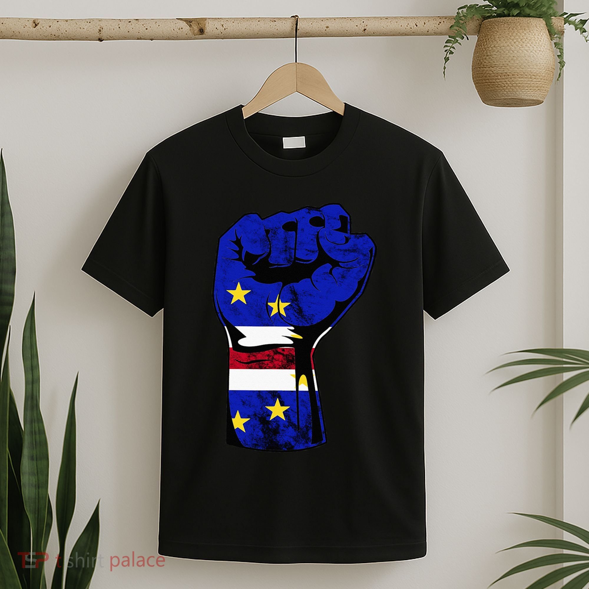 Cape Verde Cape Verdean Flag Power Handfist Cabo Pride T-Shirt