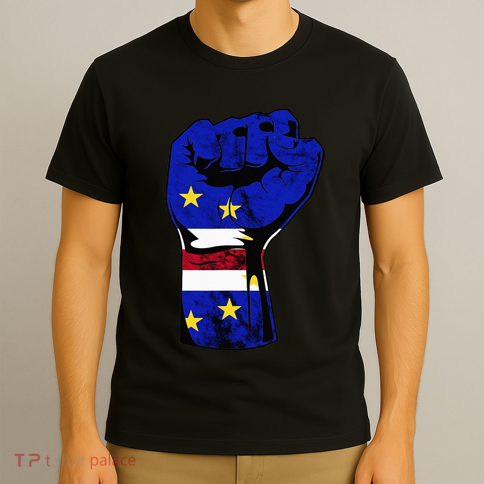 Cape Verde Cape Verdean Flag Power Handfist Cabo Pride T-Shirt