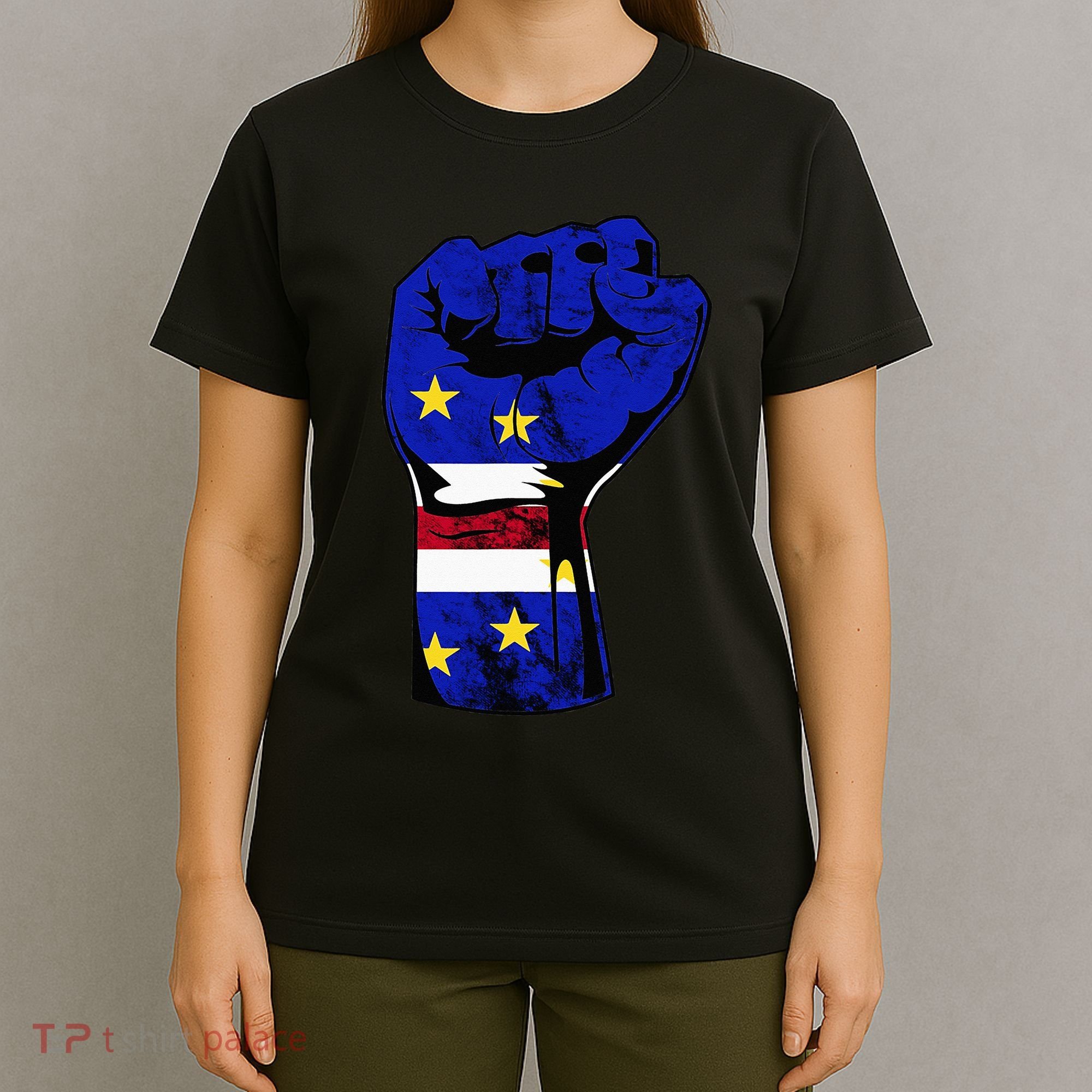 Cape Verde Cape Verdean Flag Power Handfist Cabo Pride T-Shirt