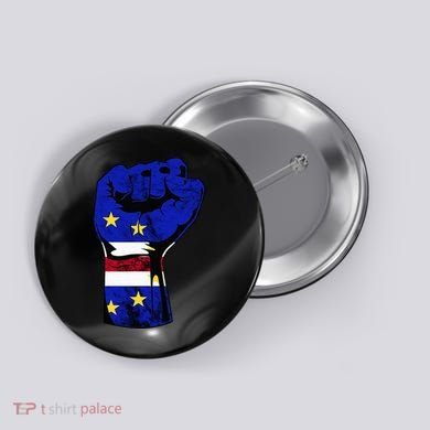 Cape Verde Cape Verdean Flag Power Handfist Cabo Pride Button