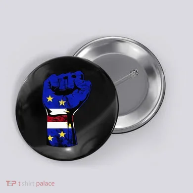 Cape Verde Cape Verdean Flag Power Handfist Cabo Pride Button