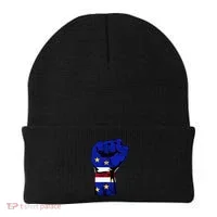 Cape Verde Cape Verdean Flag Power Handfist Cabo Pride Beanie thumb 0
