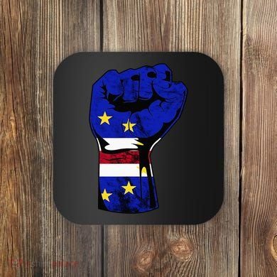 Cape Verde Cape Verdean Flag Power Handfist Cabo Pride Coaster