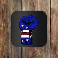 Cape Verde Cape Verdean Flag Power Handfist Cabo Pride Coaster thumb 0