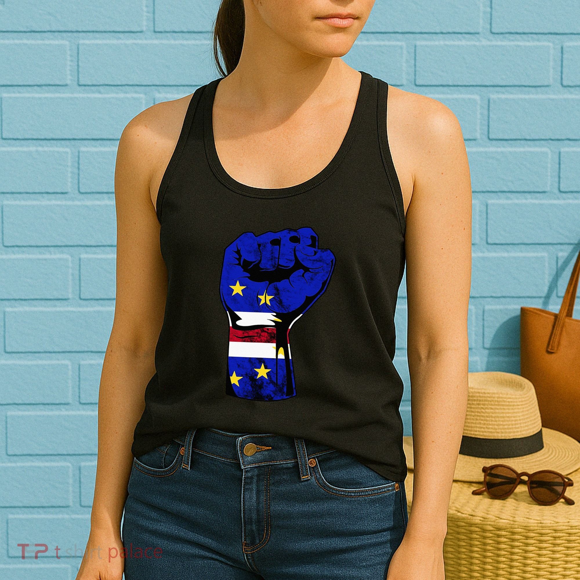 Cape Verde Cape Verdean Flag Power Handfist Cabo Pride Women's Tank Top