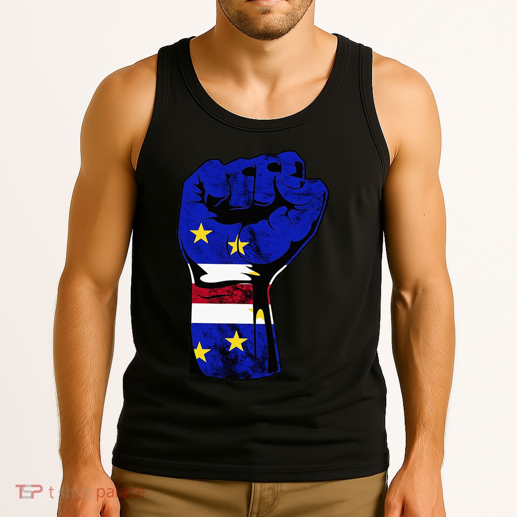 Cape Verde Cape Verdean Flag Power Handfist Cabo Pride Tank Top