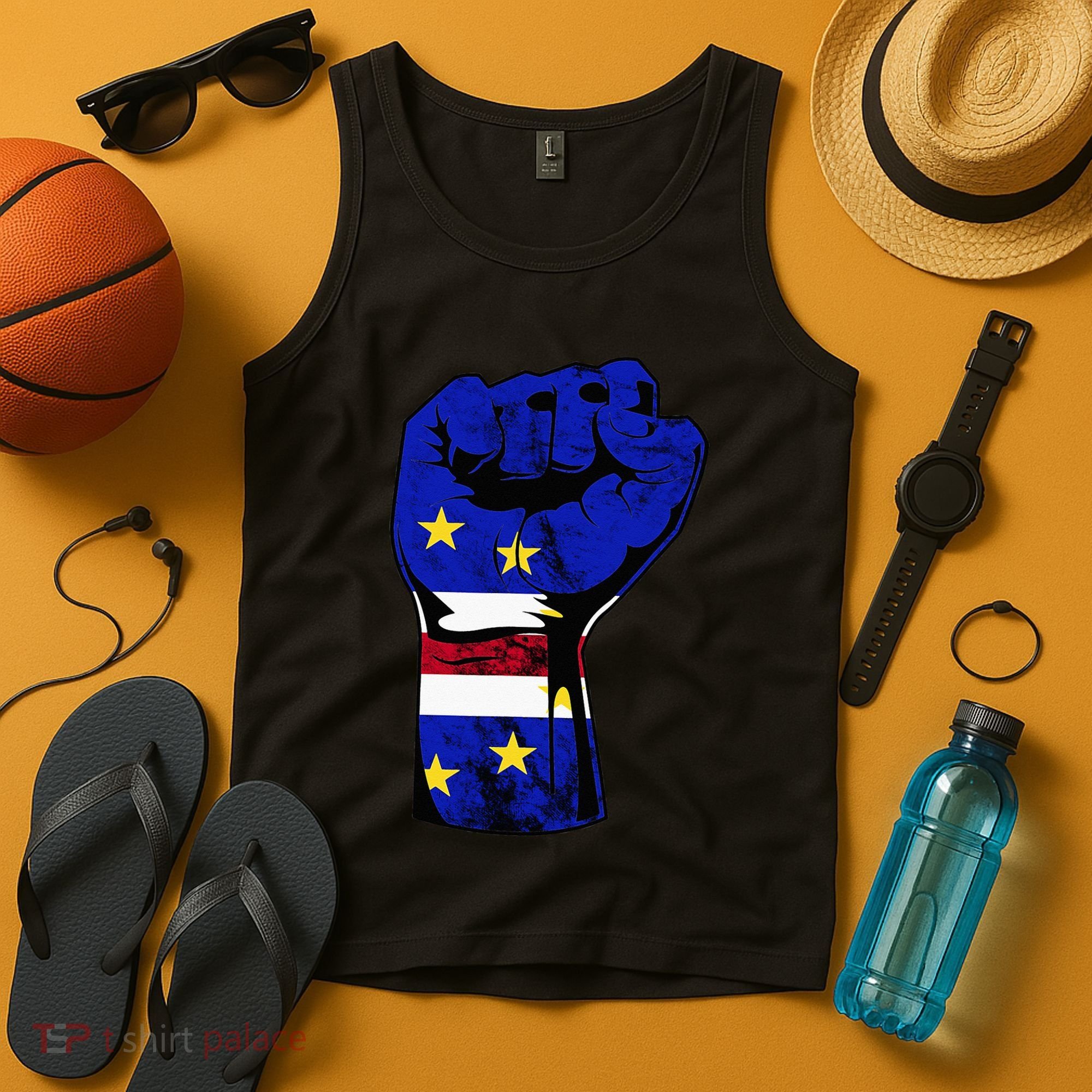 Cape Verde Cape Verdean Flag Power Handfist Cabo Pride Tank Top