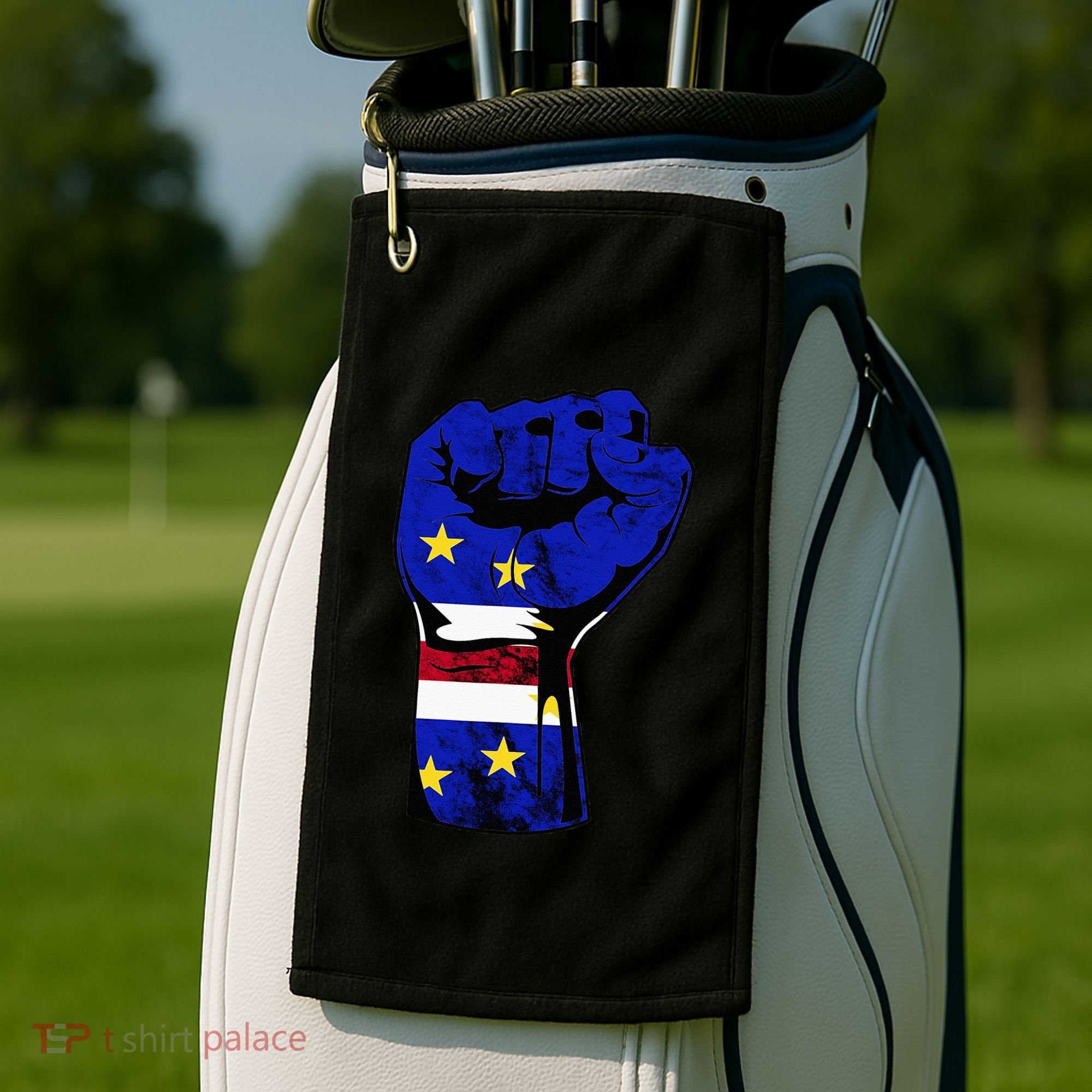 Cape Verde Cape Verdean Flag Power Handfist Cabo Pride Golf Towel