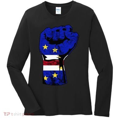Cape Verde Cape Verdean Flag Power Handfist Cabo Pride Women's Long Sleeve Shirt