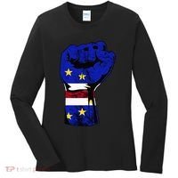 Cape Verde Cape Verdean Flag Power Handfist Cabo Pride Women's Long Sleeve Shirt thumb 0