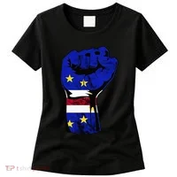 Cape Verde Cape Verdean Flag Power Handfist Cabo Pride Women's T-Shirt thumb 0