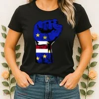 Cape Verde Cape Verdean Flag Power Handfist Cabo Pride Women's T-Shirt thumb 2