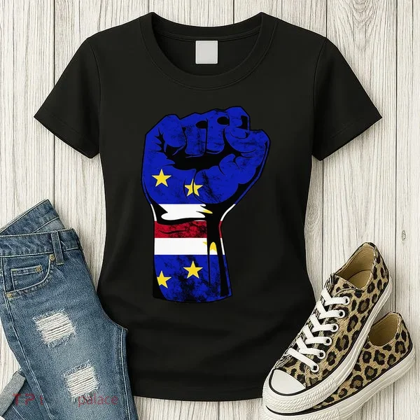 Cape Verde Cape Verdean Flag Power Handfist Cabo Pride Women's T-Shirt