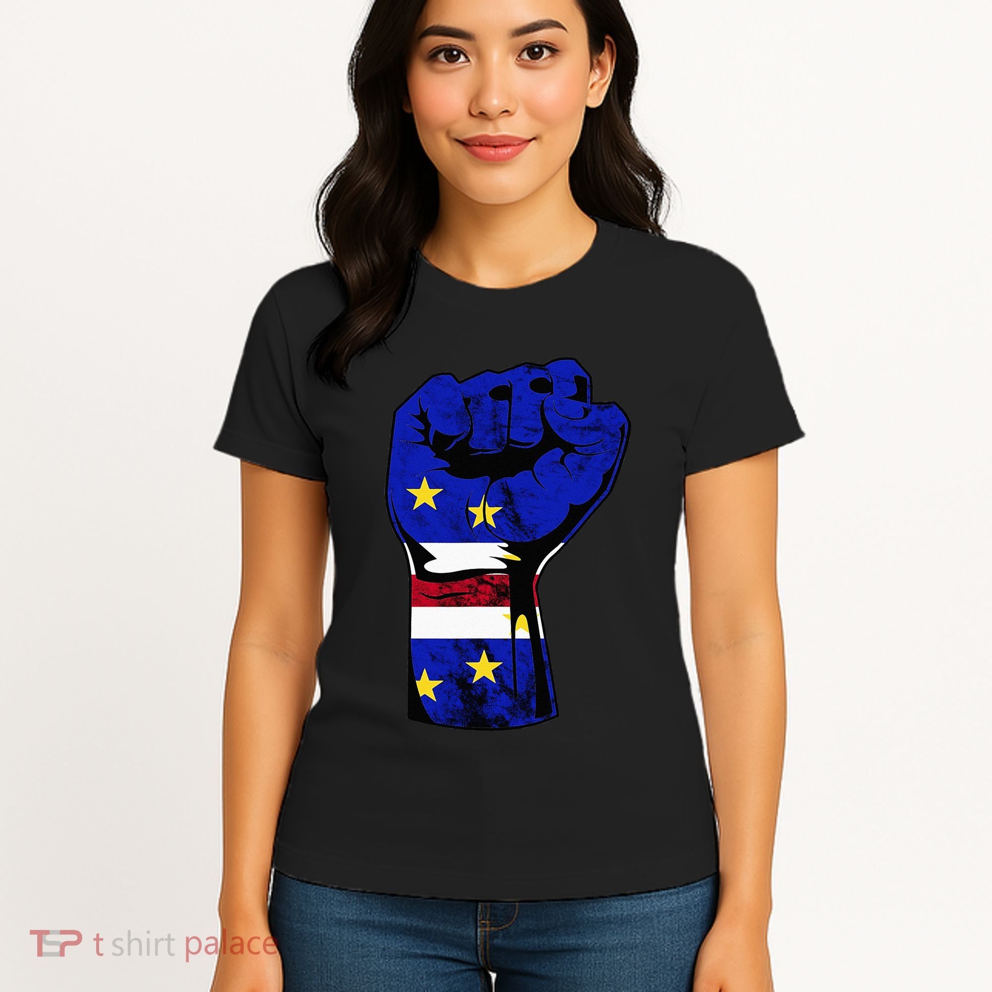 Cape Verde Cape Verdean Flag Power Handfist Cabo Pride Women's T-Shirt