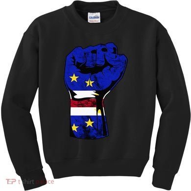 Cape Verde Cape Verdean Flag Power Handfist Cabo Pride Kids Sweatshirt