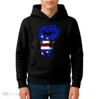Cape Verde Cape Verdean Flag Power Handfist Cabo Pride Kids Hoodie thumb 4