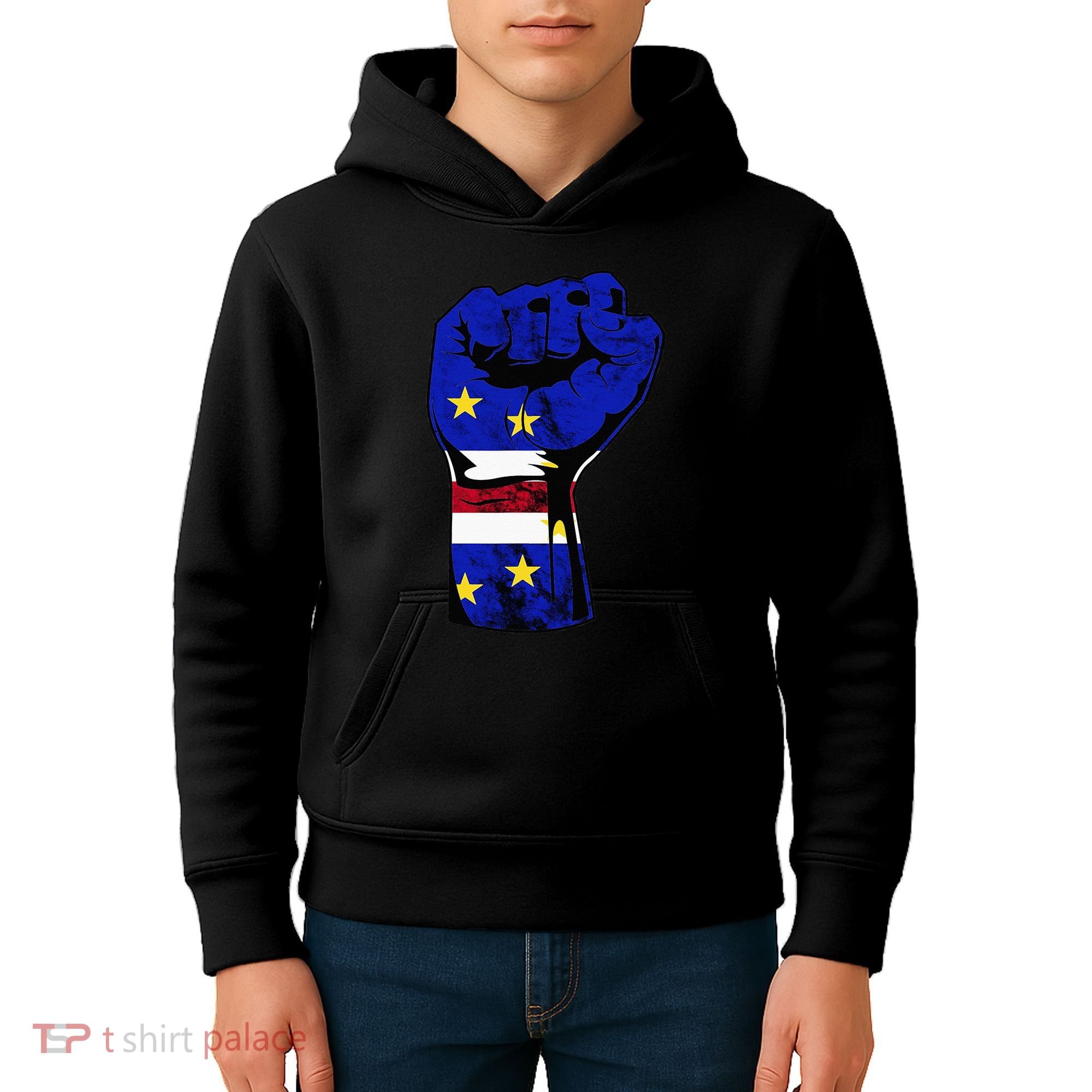 Cape Verde Cape Verdean Flag Power Handfist Cabo Pride Kids Hoodie