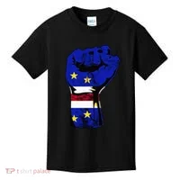Cape Verde Cape Verdean Flag Power Handfist Cabo Pride Kids T-Shirt thumb 0