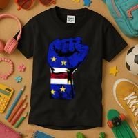 Cape Verde Cape Verdean Flag Power Handfist Cabo Pride Kids T-Shirt thumb 3