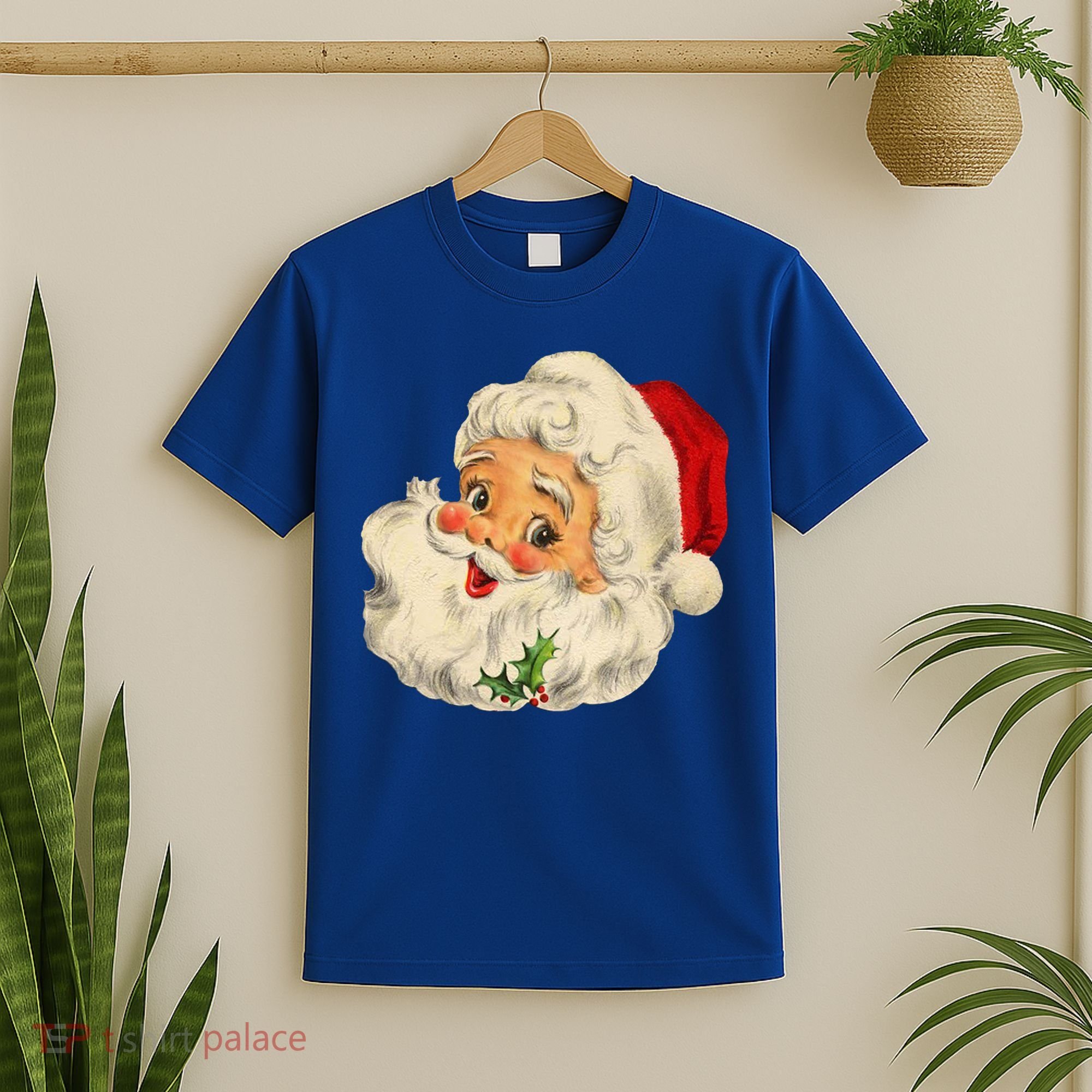 Cool Vintage Christmas Santa Claus Face Gift T-Shirt