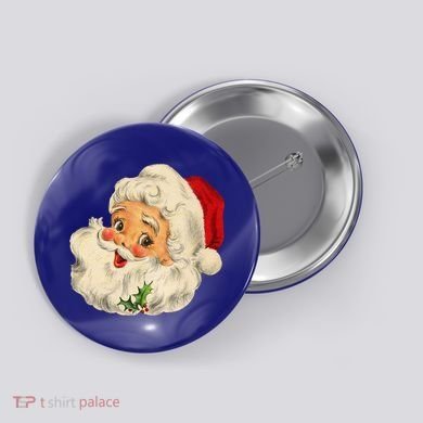 Cool Vintage Christmas Santa Claus Face Gift Button
