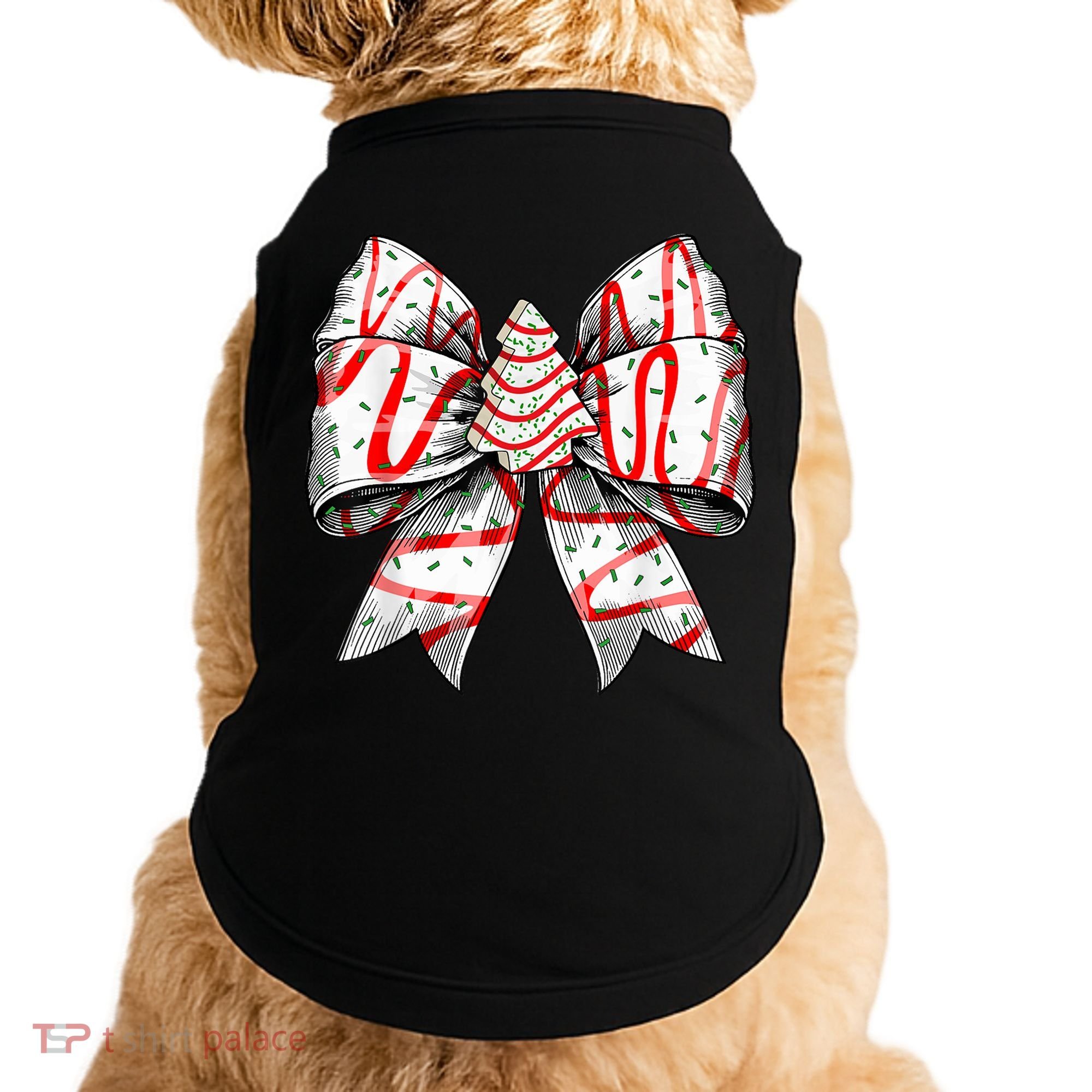 Christmas Vibes Coquette Bow Christmas Tree Cake Gift Doggie Tank