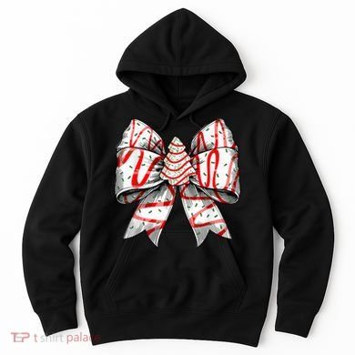 Christmas Vibes Coquette Bow Christmas Tree Cake Gift Hoodie