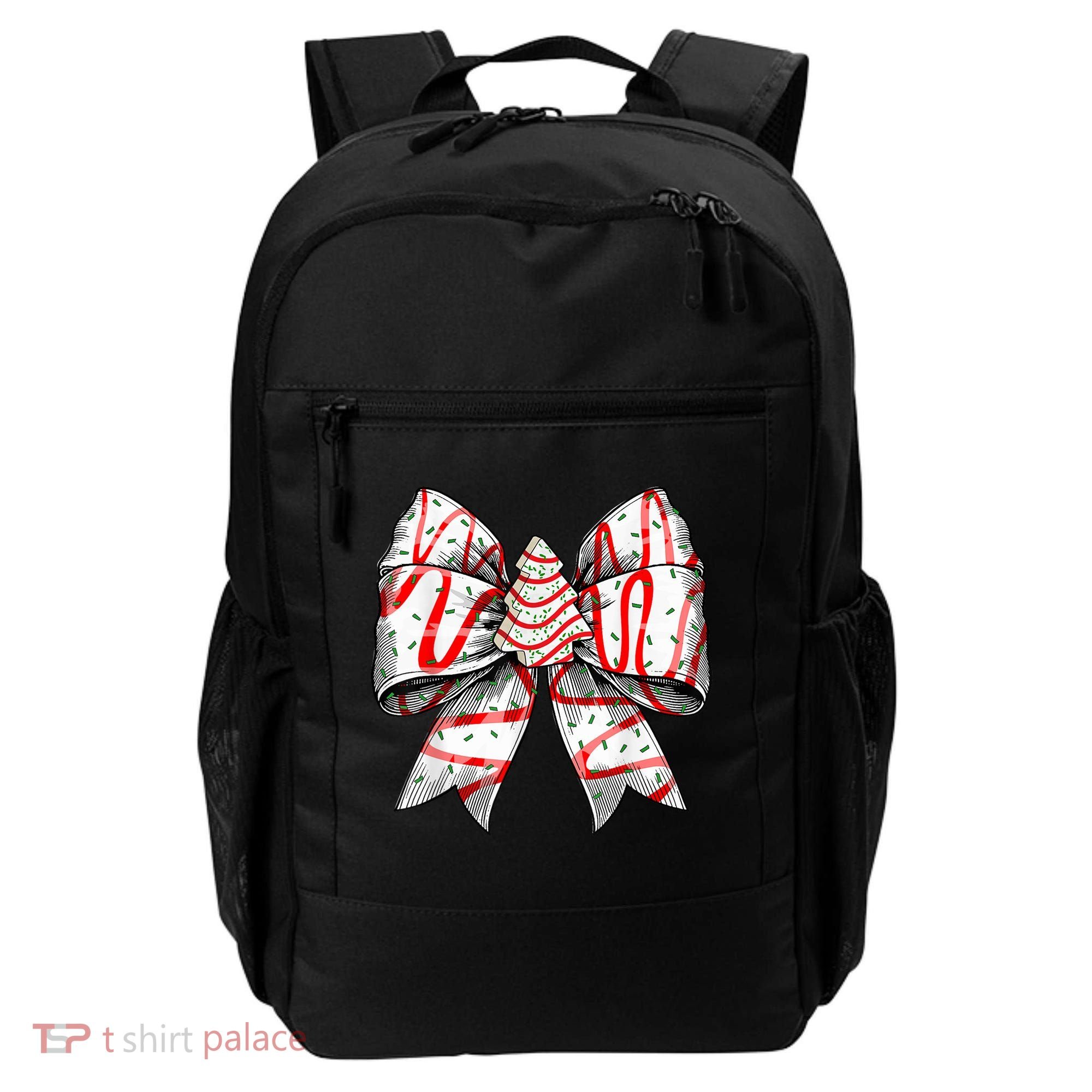 Christmas Vibes Coquette Bow Christmas Tree Cake Gift Backpack