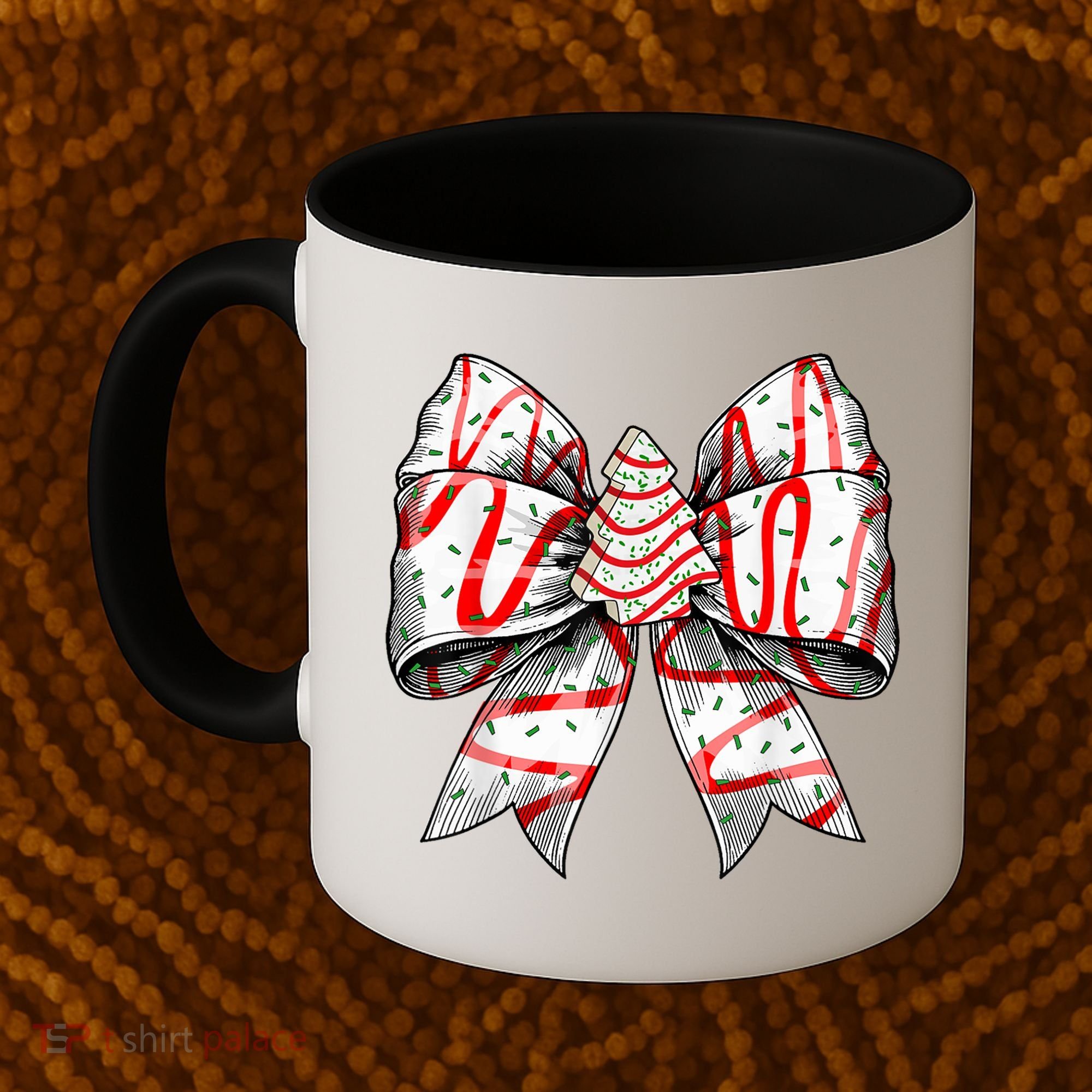 Christmas Vibes Coquette Bow Christmas Tree Cake Gift Coffee Mug