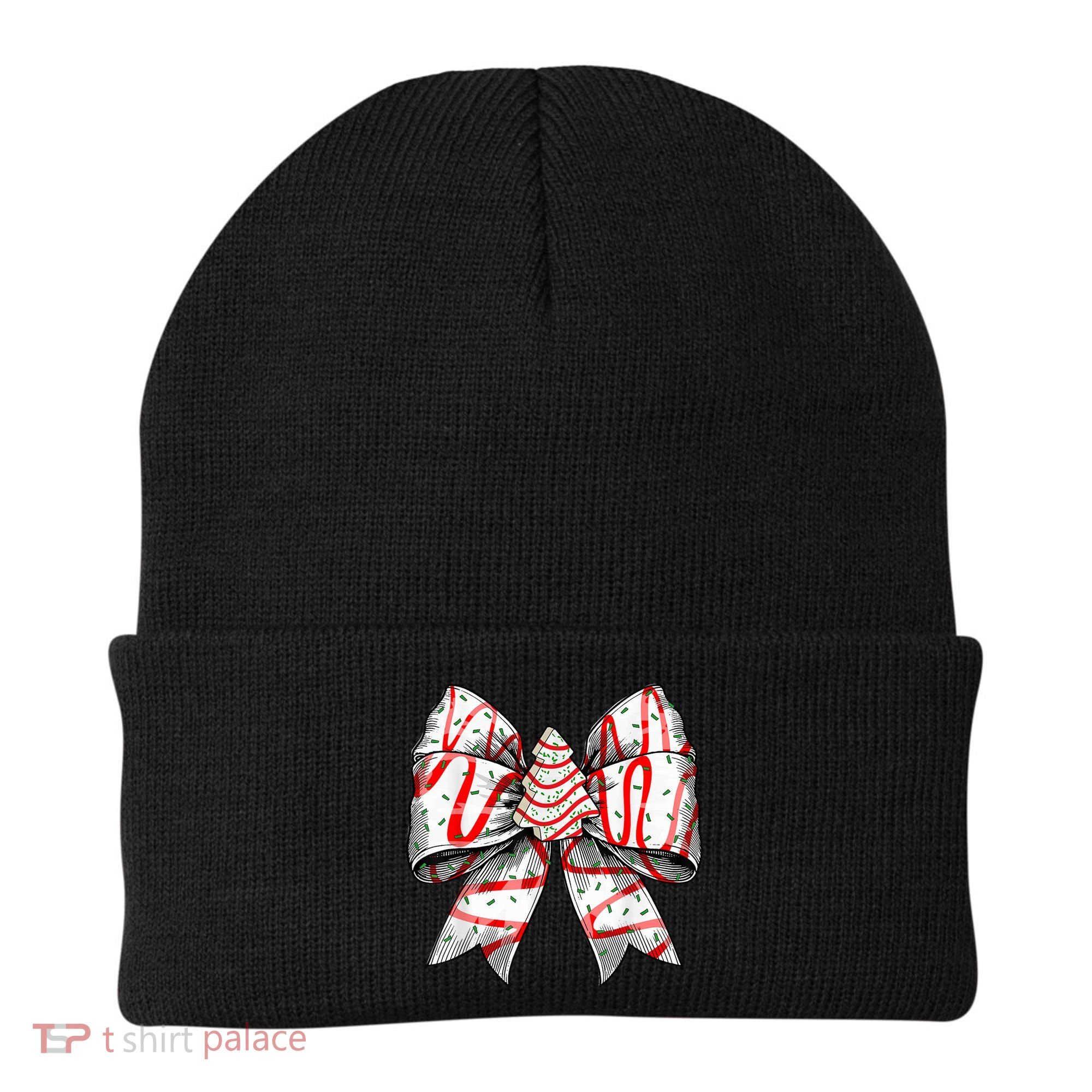 Christmas Vibes Coquette Bow Christmas Tree Cake Gift Beanie