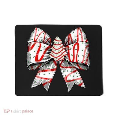 Christmas Vibes Coquette Bow Christmas Tree Cake Gift Mousepad