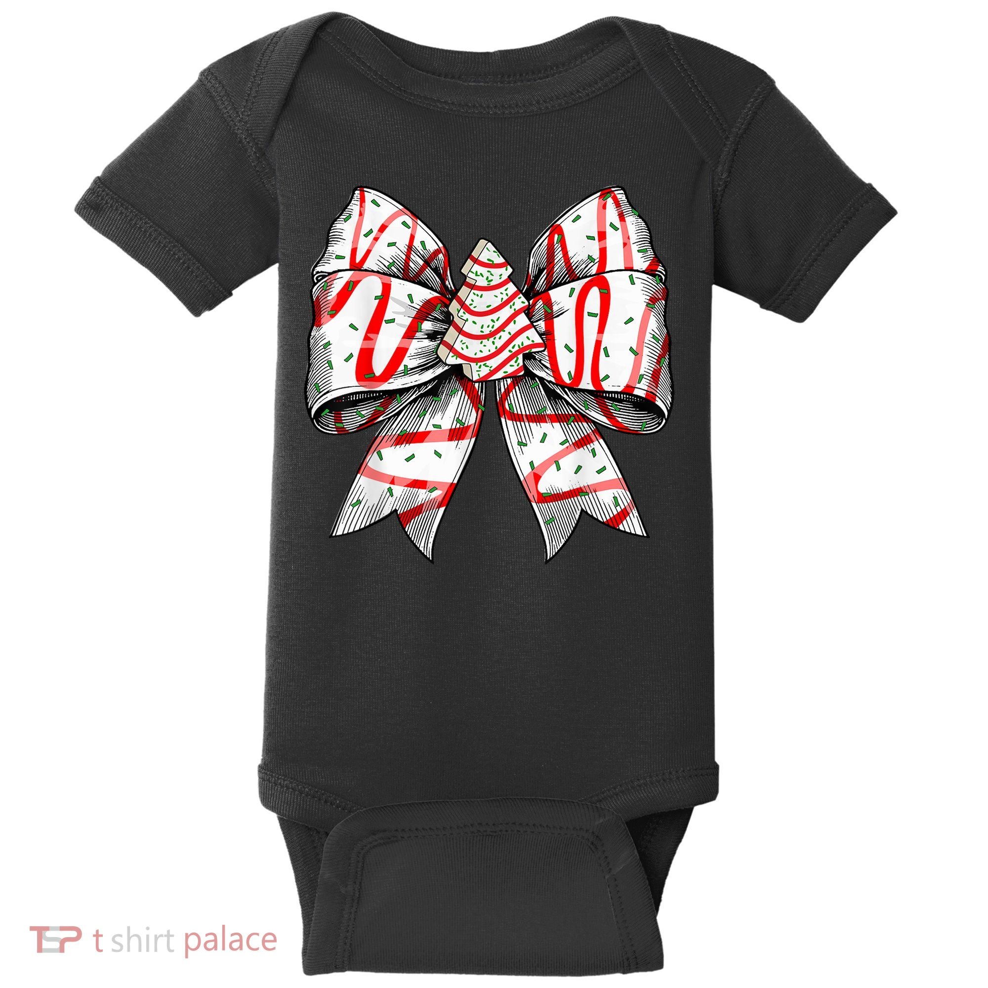 Christmas Vibes Coquette Bow Christmas Tree Cake Gift Baby Bodysuit