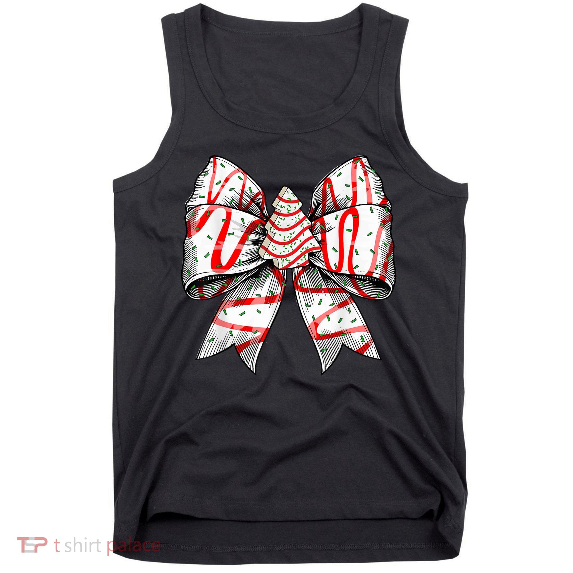 Christmas Vibes Coquette Bow Christmas Tree Cake Gift Tank Top