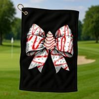 Christmas Vibes Coquette Bow Christmas Tree Cake Gift Golf Towel thumb 1