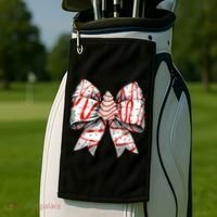 Christmas Vibes Coquette Bow Christmas Tree Cake Gift Golf Towel thumb 2