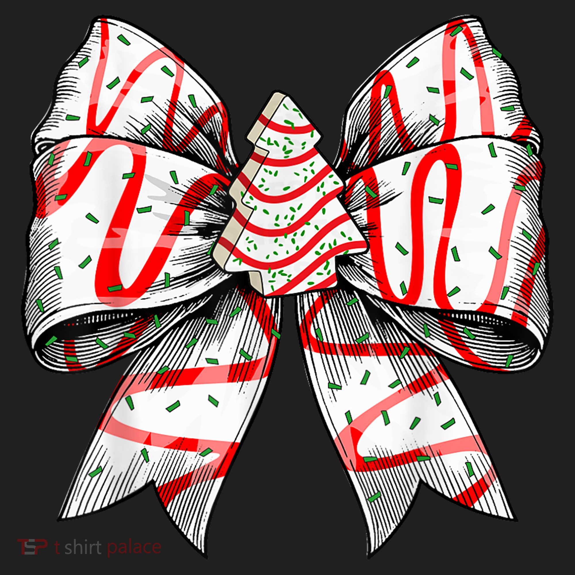 Christmas Vibes Coquette Bow Christmas Tree Cake Gift Golf Towel