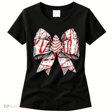 Christmas Vibes Coquette Bow Christmas Tree Cake Gift Women's T-Shirt