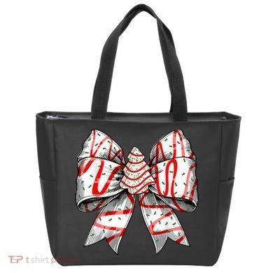 Christmas Vibes Coquette Bow Christmas Tree Cake Gift Tote Bag