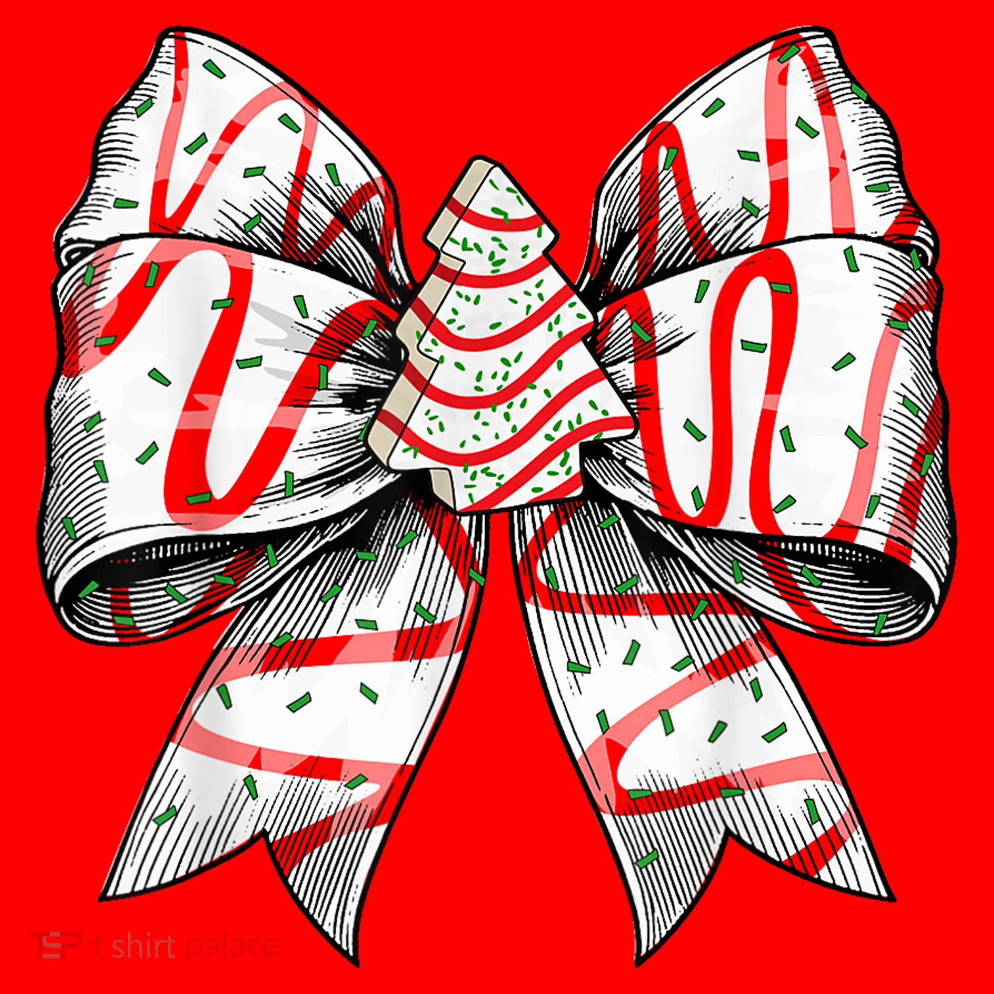 Christmas Vibes Coquette Bow Christmas Tree Cake Gift Santa Hat