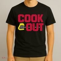 Cookout Vintage Chalk Texture Red Gray T-Shirt thumb 3