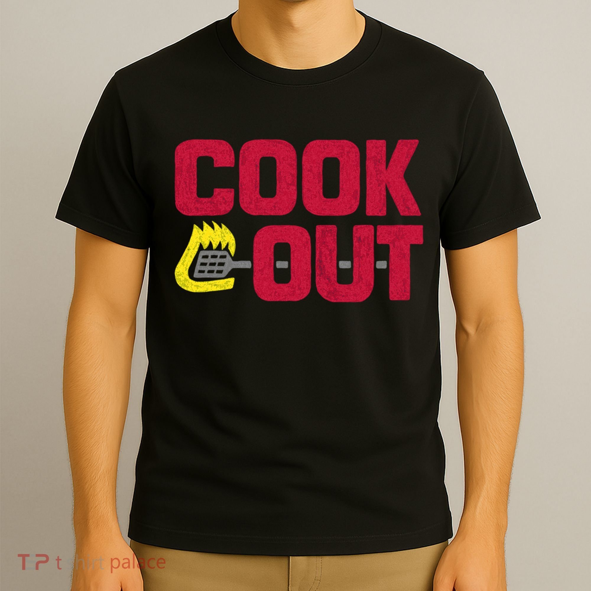 Cookout Vintage Chalk Texture Red Gray T-Shirt
